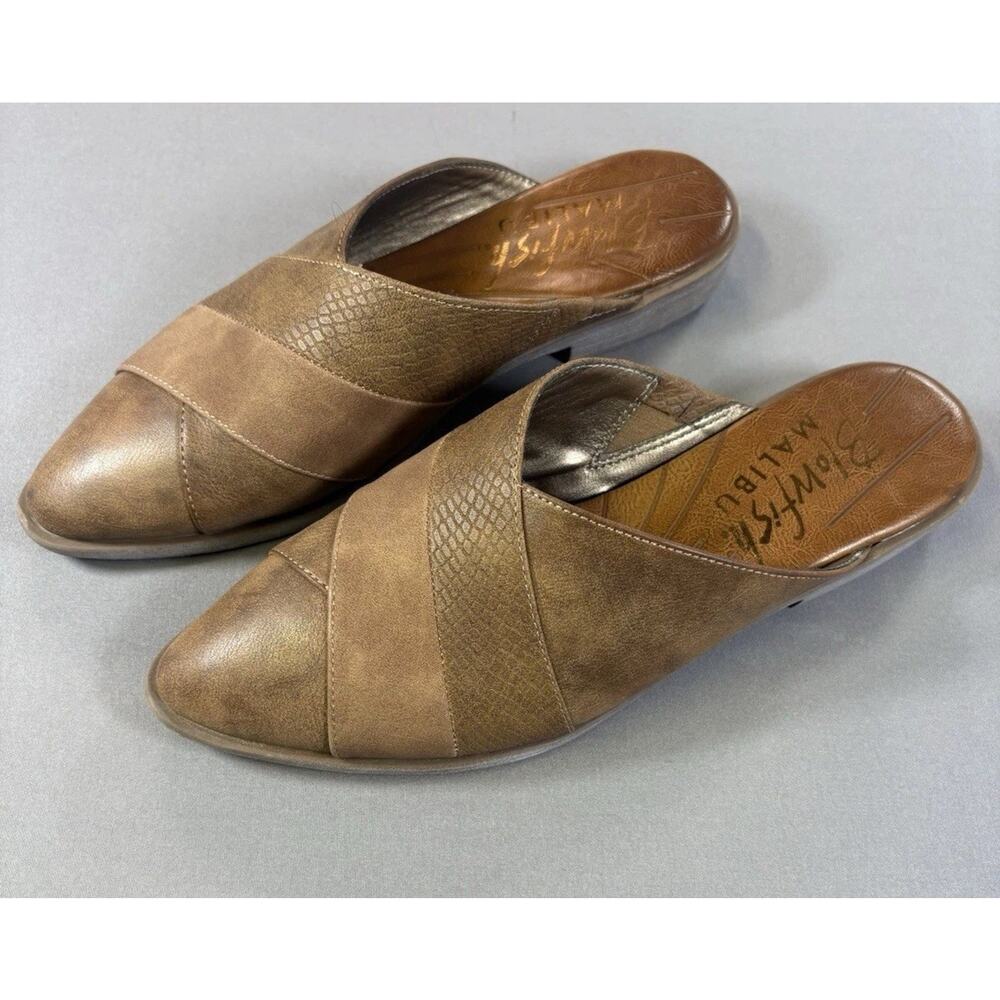Blowfish Malibu Hazel Mule Shoes Womens Size 8 M Brown Textured Slip On Heeled - Picture 4 of 8